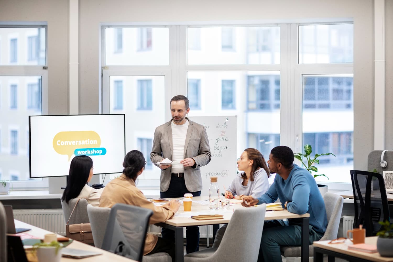 Avantrix Tech team participating in a communication and conversation workshop