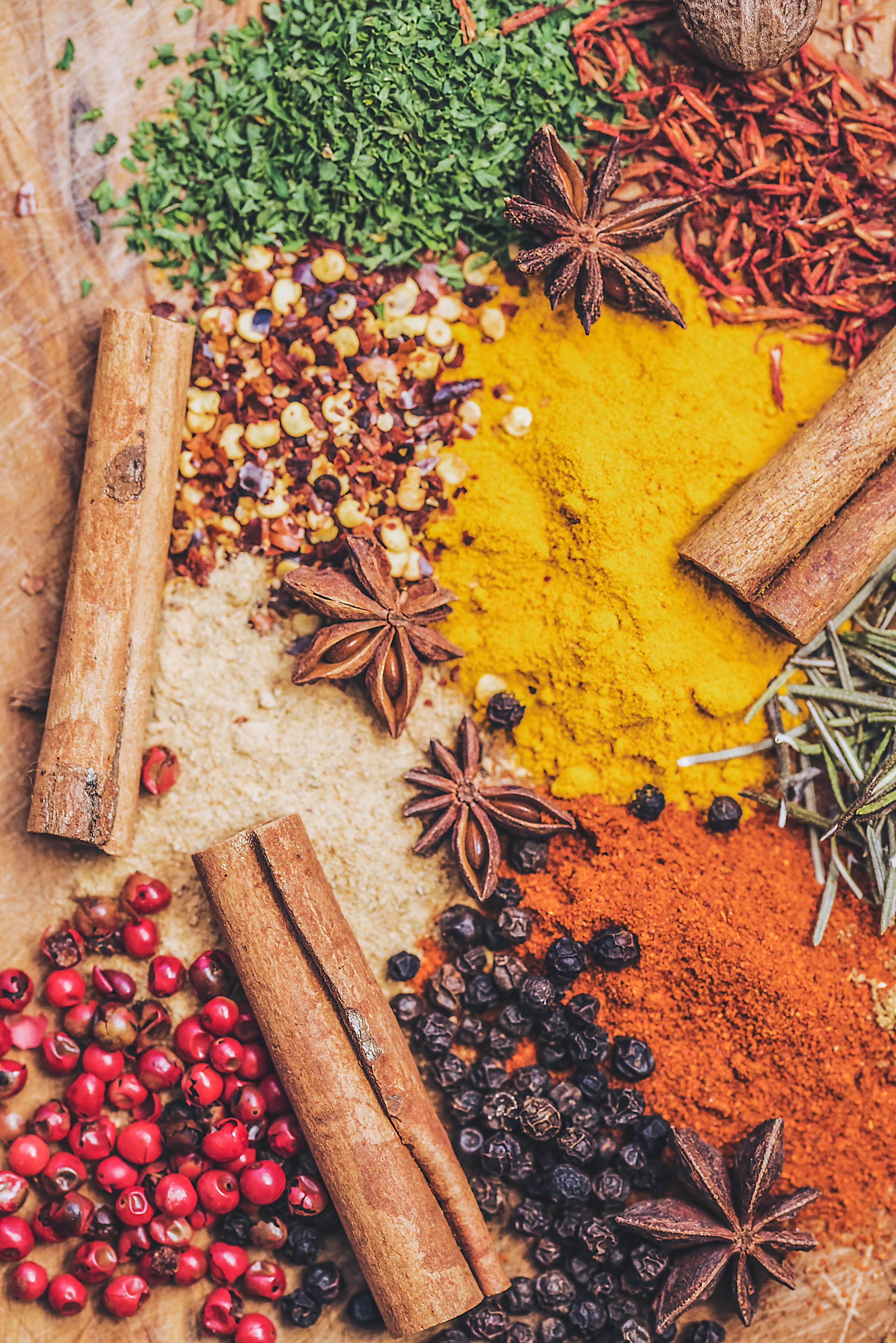 A selection of herbs and spices
